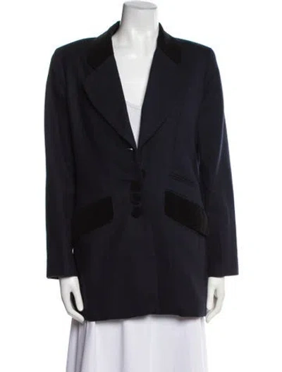 Pre-owned Bergdorf Goodman Wool Blazer In Blue