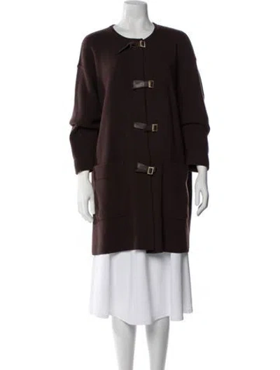 Pre-owned Bergdorf Goodman Wool Coat In Brown