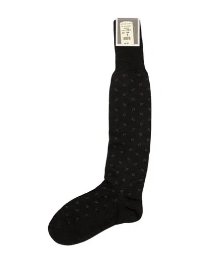 Pre-owned Bergdorf Goodman Wool Knee Socks In Gray