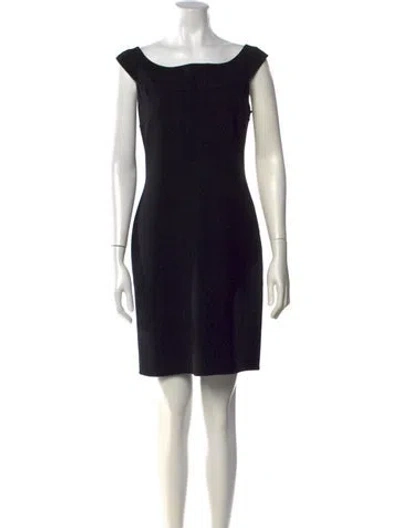 Pre-owned Bergdorf Goodman Wool Knee-length Dress In Black