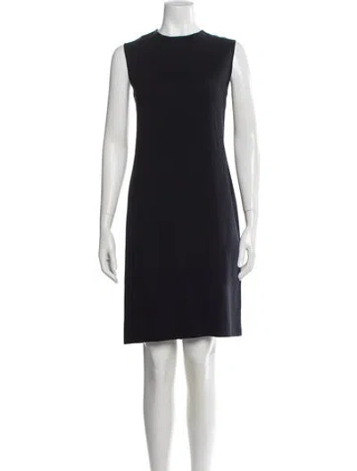 Pre-owned Bergdorf Goodman Wool Knee-length Dress In Blue
