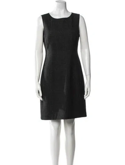 Pre-owned Bergdorf Goodman Wool Knee-length Dress In Grey
