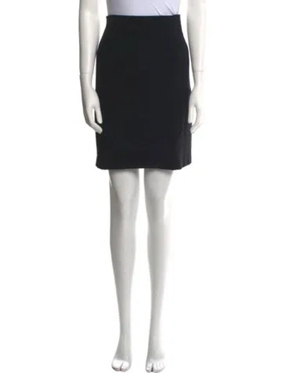 Pre-owned Bergdorf Goodman Wool Knee-length Skirt In Black