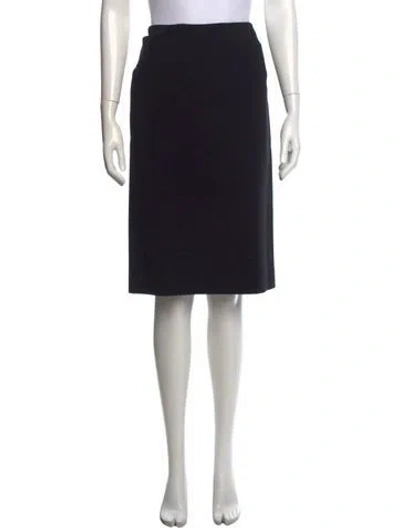 Pre-owned Bergdorf Goodman Wool Knee-length Skirt In Black