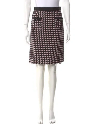 Pre-owned Bergdorf Goodman Wool Knee-length Skirt In Multi