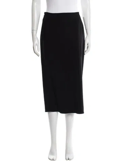 Pre-owned Bergdorf Goodman Wool Midi Length Skirt In Black