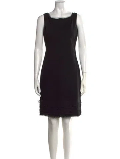 Pre-owned Bergdorf Goodman Wool Mini Dress In Black