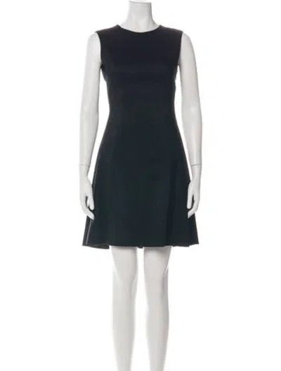 Pre-owned Bergdorf Goodman Wool Mini Dress In Green