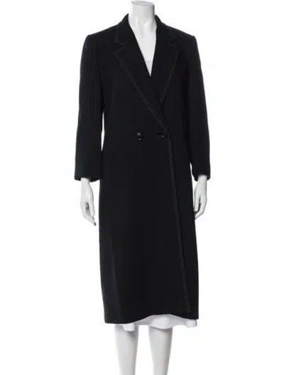 Pre-owned Bergdorf Goodman Wool Peacoat In Black