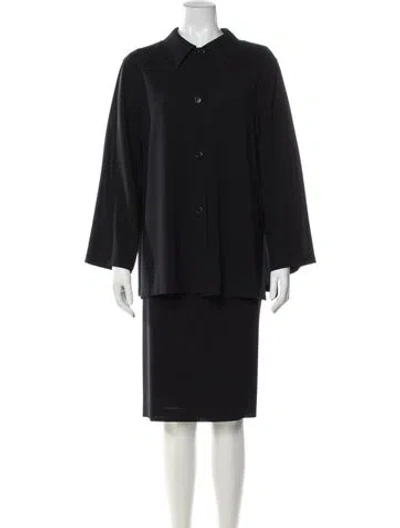 Pre-owned Bergdorf Goodman Wool Skirt Set In Black