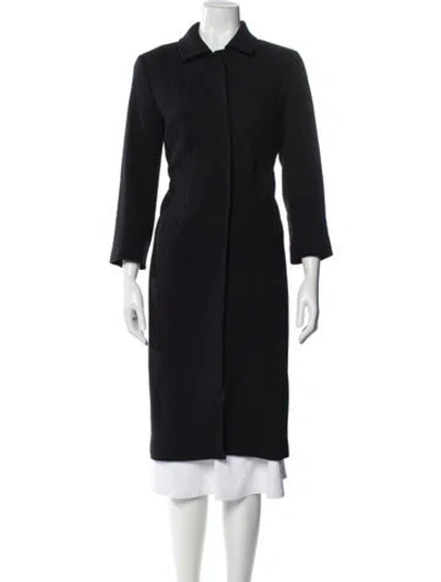 Pre-owned Bergdorf Goodman Wool Trench Coat In Black