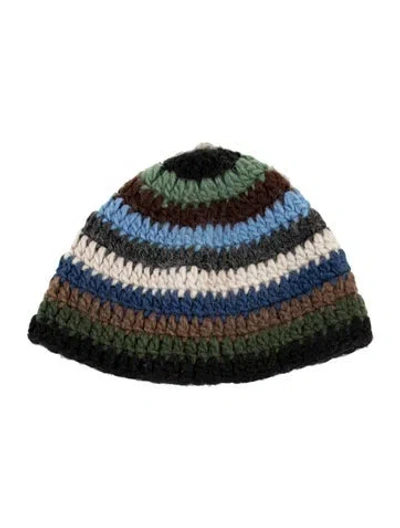 Pre-owned Bergdorf Goodman X Patch Crochet Beanie In Black
