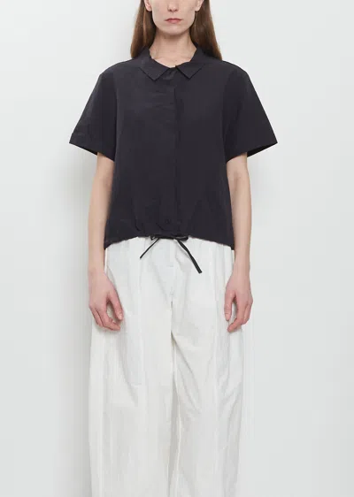 Bergfabel Alma Cotton Linen Shirt In Black