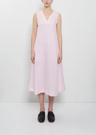 Bergfabel Amy Linen Check Dress In Pink
