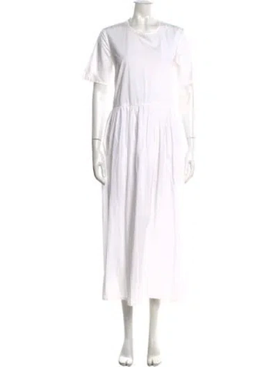 Pre-owned Bergfabel Crew Neck Long Dress In White