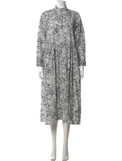 Pre-owned Bergfabel Floral Print Long Dress In Multicolor