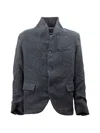 Bergfabel Herringbone-pattern Single-breasted Jacket In Gray