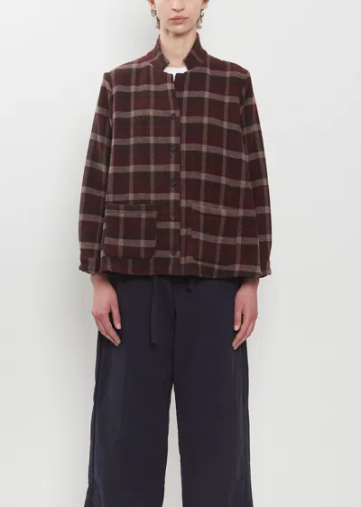 Bergfabel Jenny Wool-cashmere Check Shirt In Brown