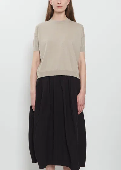 Bergfabel Laura Cotton Silk Sweater Tee In Sand