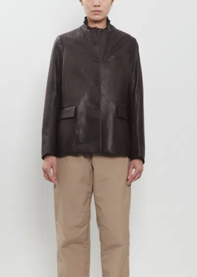 Bergfabel Leather Giulia Jacket Manga In Black