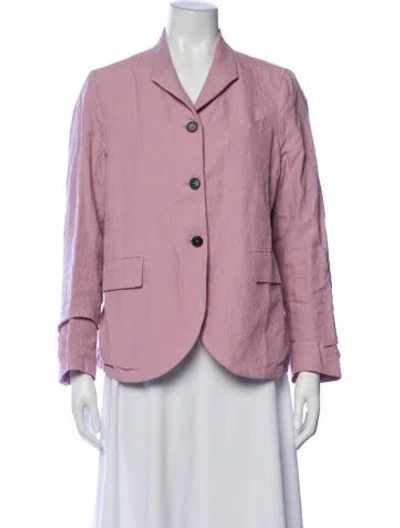 Pre-owned Bergfabel Linen Blazer In Purple