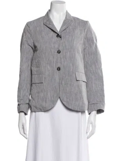 Pre-owned Bergfabel Linen Blazer W/ Tags In Gray