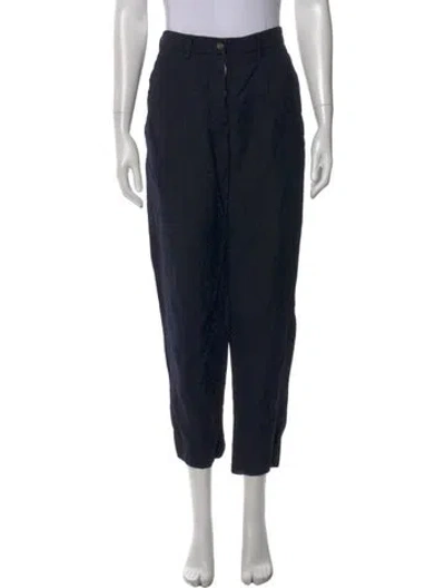 Pre-owned Bergfabel Linen Wide Leg Pants In Black