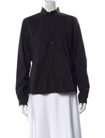 Pre-owned Bergfabel Long Sleeve Button-up Top In Black