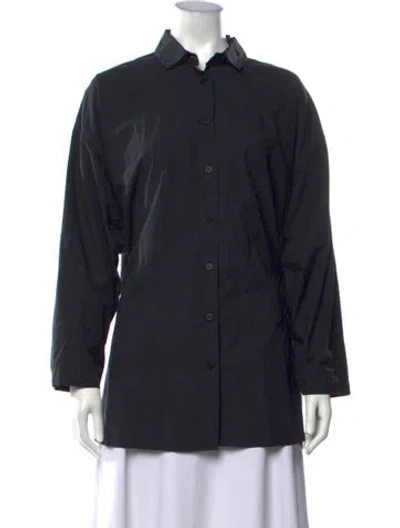 Pre-owned Bergfabel Long Sleeve Button-up Top In Black