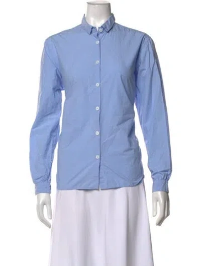 Pre-owned Bergfabel Long Sleeve Button-up Top In Blue