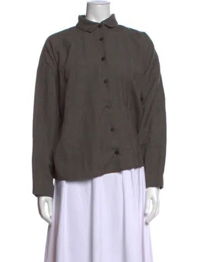 Pre-owned Bergfabel Long Sleeve Button-up Top In Grey