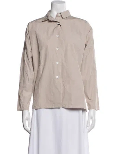 Pre-owned Bergfabel Long Sleeve Button-up Top In Neutral