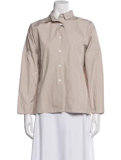 Pre-owned Bergfabel Long Sleeve Button-up Top In Purple