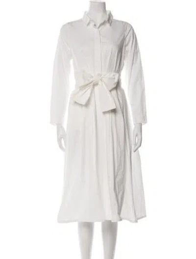 Pre-owned Bergfabel Midi Length Dress In White