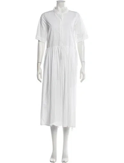 Pre-owned Bergfabel Midi Length Dress In White