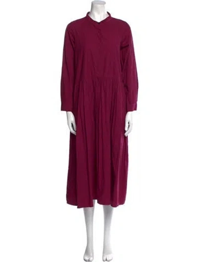 Pre-owned Bergfabel Mock Neck Long Dress In Purple