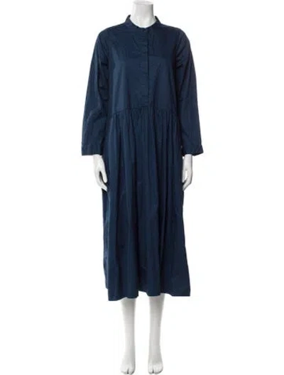 Pre-owned Bergfabel Mock Neck Long Dress W/ Tags In Blue
