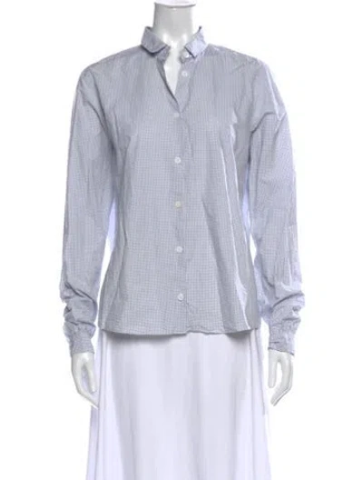 Pre-owned Bergfabel Plaid Print Long Sleeve Button-up Top In Multicolor