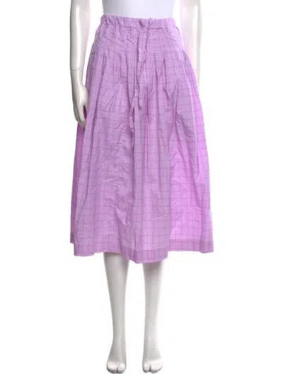 Pre-owned Bergfabel Plaid Print Midi Length Skirt In Purple