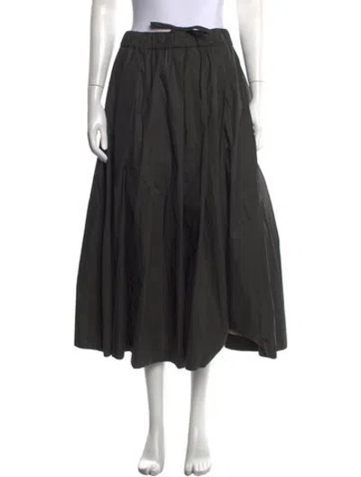 Pre-owned Bergfabel Pleated Accents Long Skirt In Black