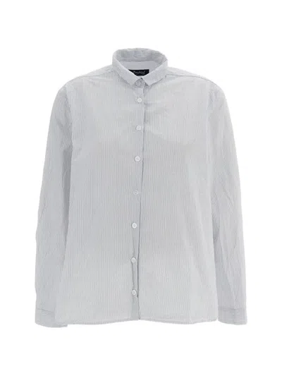 Bergfabel Striped Cotton Shirt In Gray
