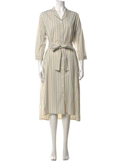 Pre-owned Bergfabel Striped Long Dress In Neutrals
