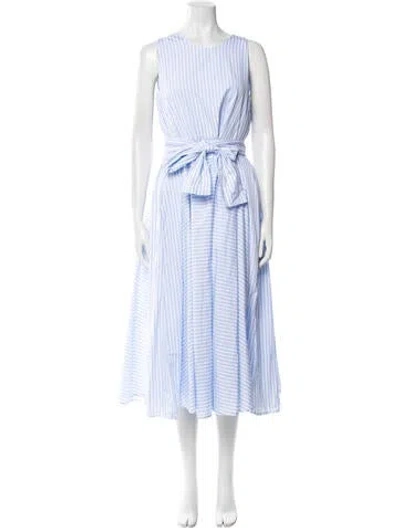 Pre-owned Bergfabel Striped Long Dress W/ Tags In Blue