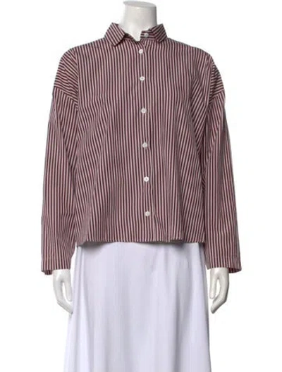 Pre-owned Bergfabel Striped Long Sleeve Button-up Top In Multicolor