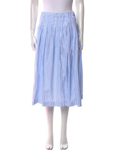 Pre-owned Bergfabel Striped Midi Length Skirt In Blue