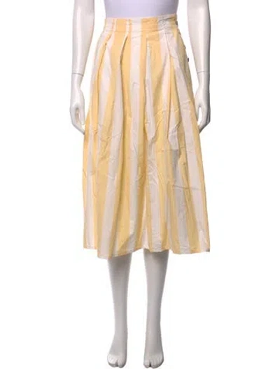 Pre-owned Bergfabel Striped Midi Length Skirt In Neutral