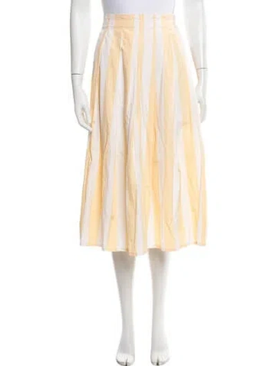 Pre-owned Bergfabel Striped Midi Length Skirt In Yellow