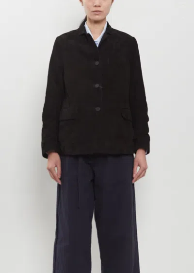 Bergfabel Suede Leather Giulia Jacket In Black