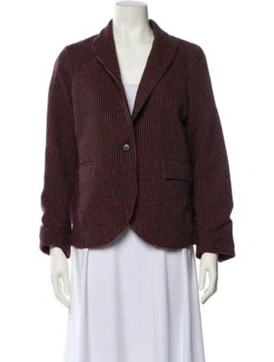 Pre-owned Bergfabel Virgin Wool Striped Blazer In Brown