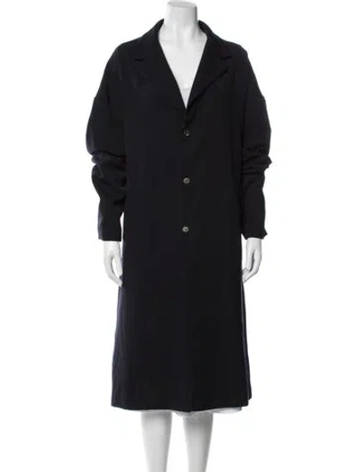 Pre-owned Bergfabel Wool Coat In Blue